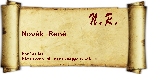 Novák René névjegykártya